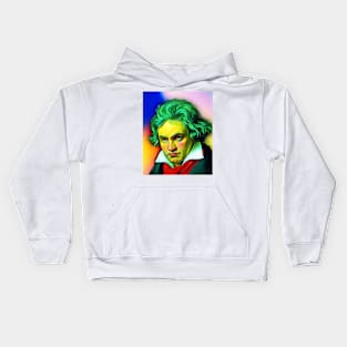 Ludwig van Beethoven Colourful Portrait | Ludwig van Beethoven Artwork 6 Kids Hoodie